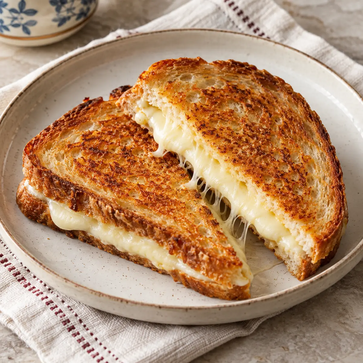 Kaşarlı tost için temsili sunum