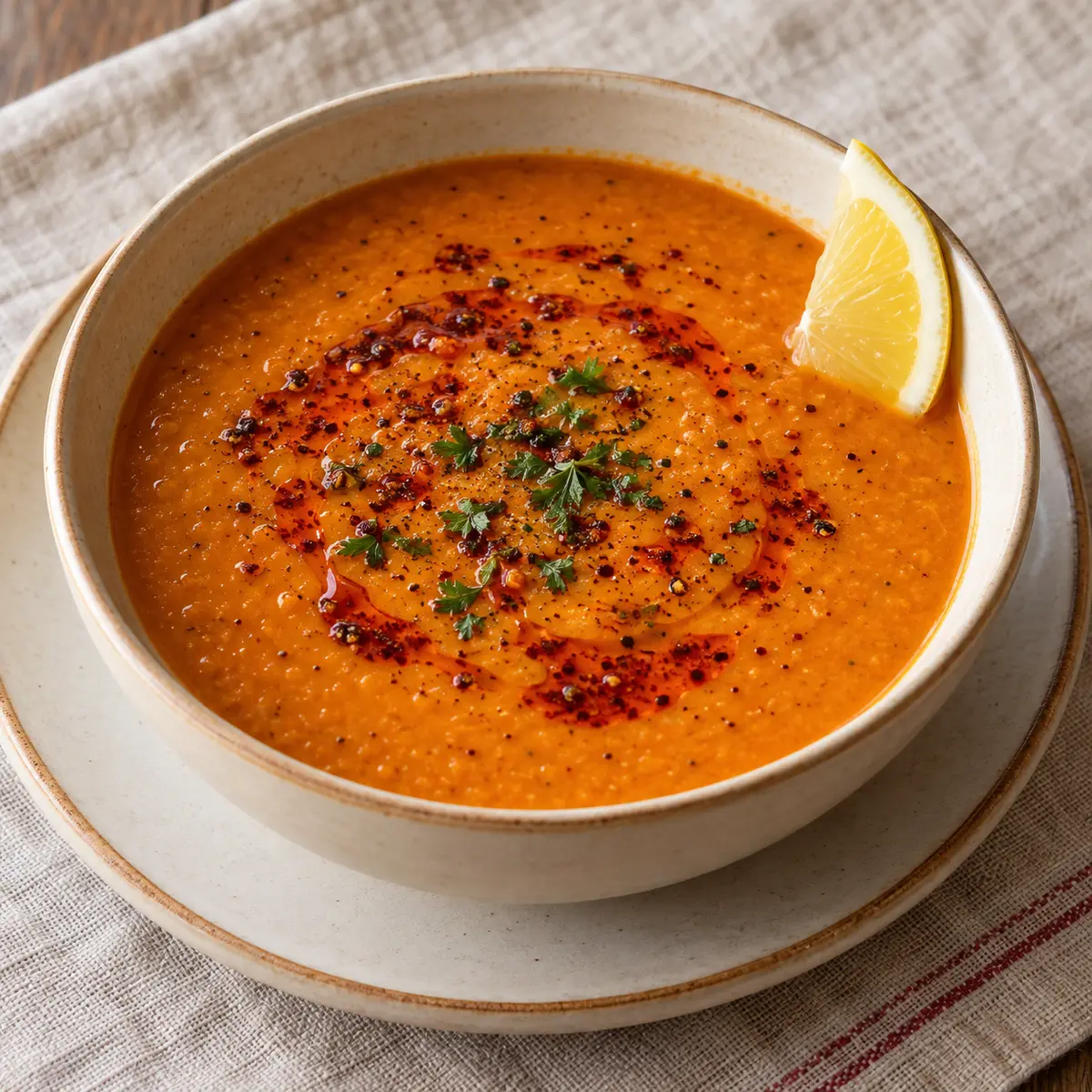 Mercimek Çorbası için temsili sunum