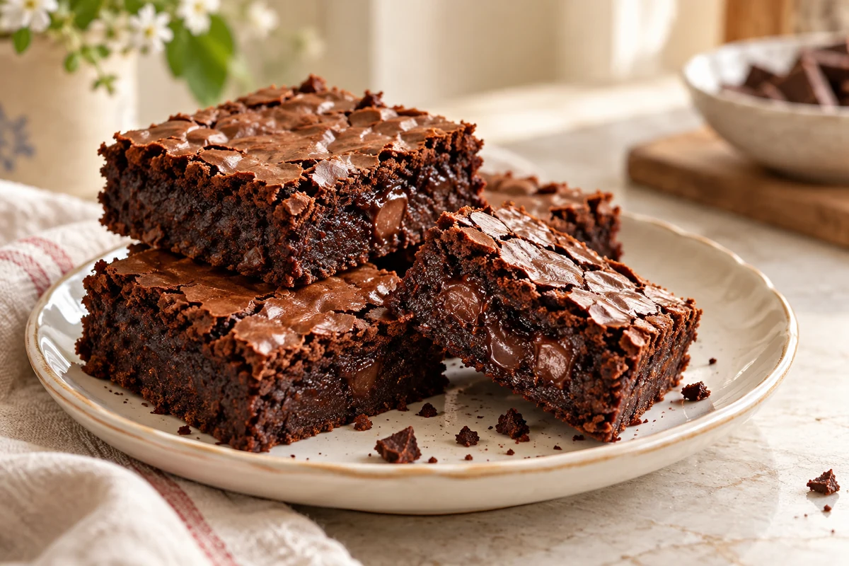 Yoğun Çikolatalı Brownie için temsili sunum